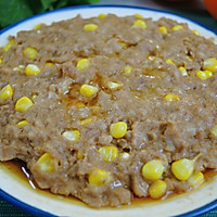 #吃出健康,解决假胖#广东人从小吃到大的经典粤菜~玉米蒸肉饼的做法图解6
