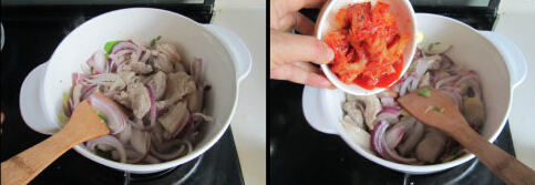 韩式泡菜豆腐锅的制作方法的做法步骤4