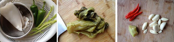 泡酸菜炒鱿鱼的做法步骤1