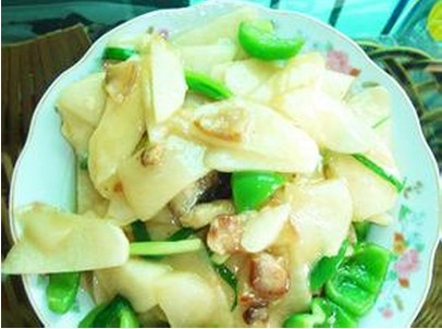地瓜炒肉片的做法