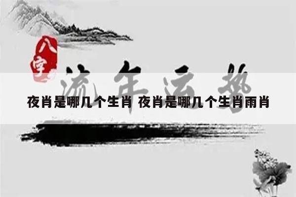 夜肖是哪几个生肖 夜肖是哪几个生肖雨肖