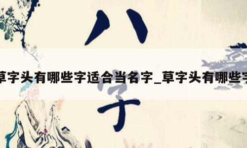 草字头有哪些字适合当名字_草字头有哪些字
