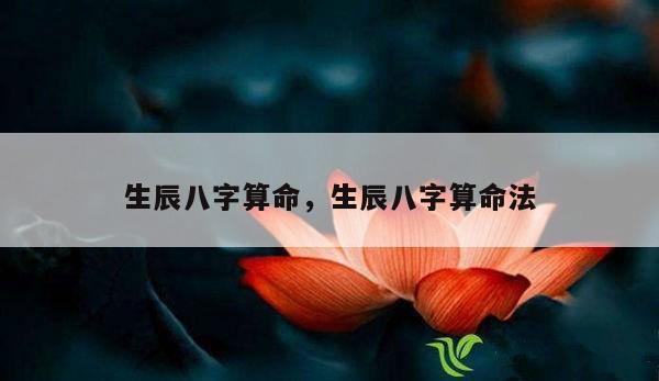 生辰八字算命，生辰八字算命法